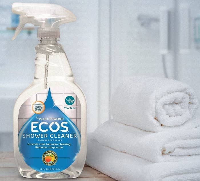 bottle of ecos plant powered shower cleaner