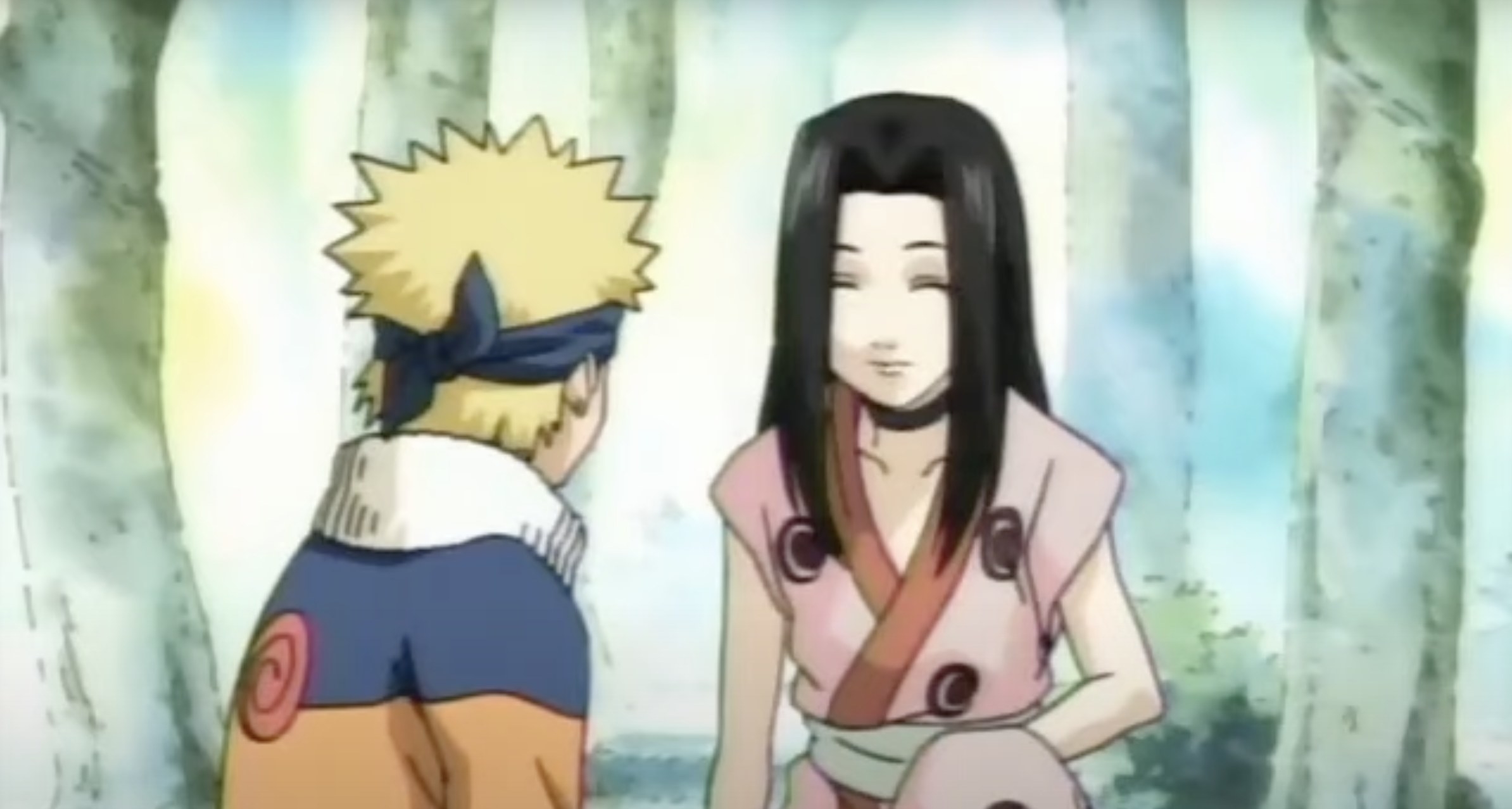 Naruto meets a well dressed and smiling Haku