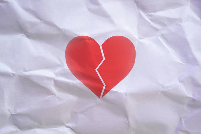 broken heart on a piece of paper