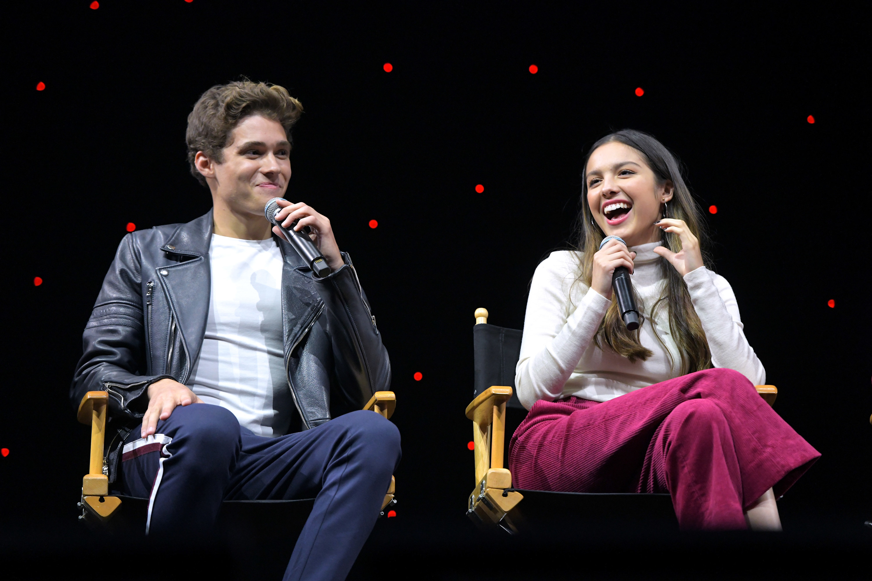 Joshua Bassett and Olivia Rodrigo at a Disney event in 2019