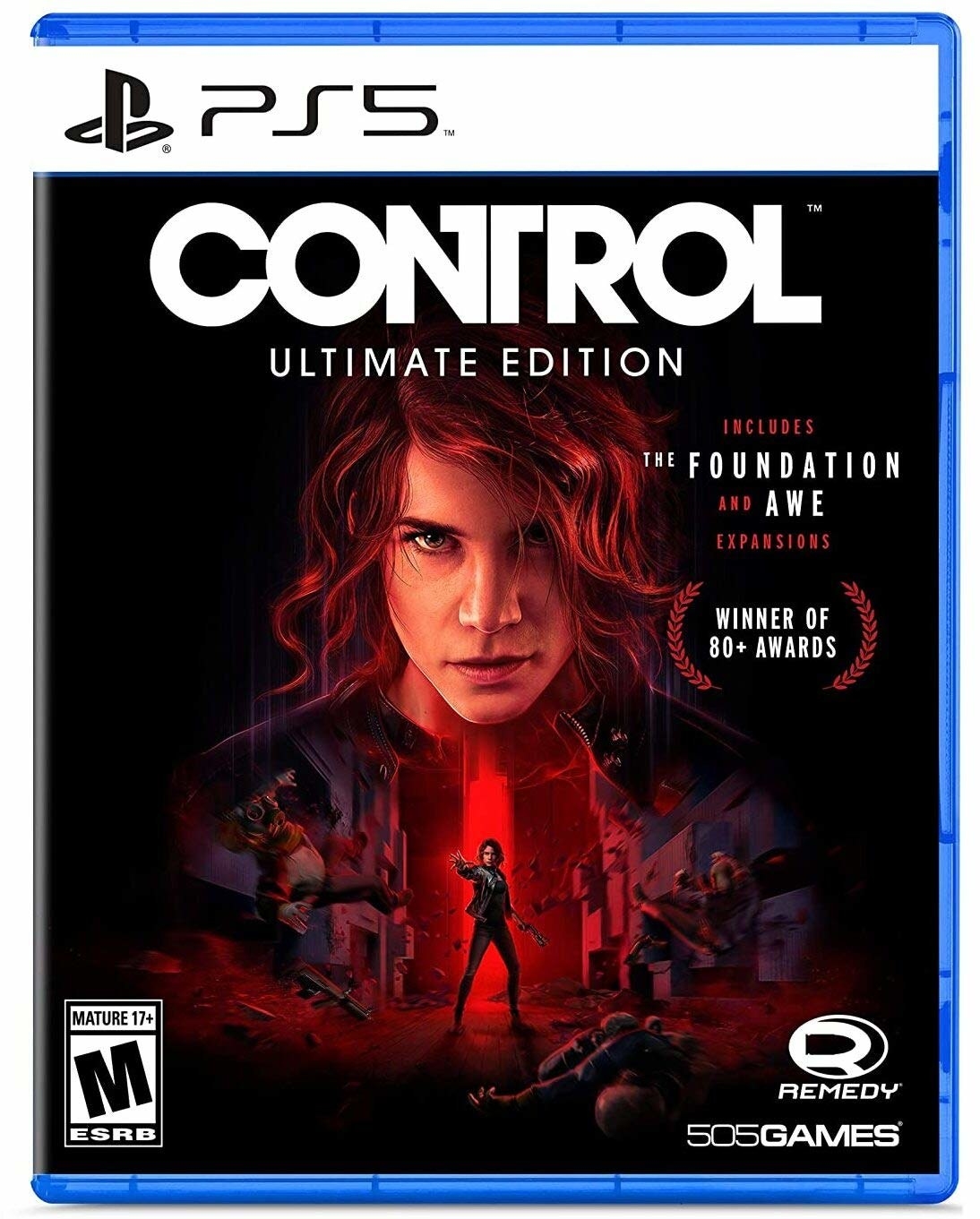 The game case for the ps5 edition of Control