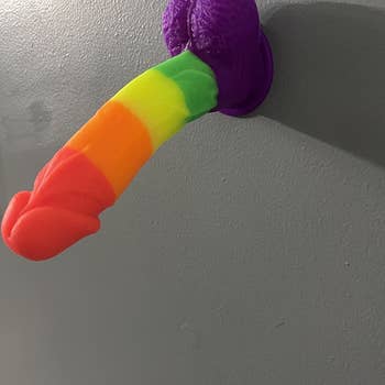 Dildo attached to wall