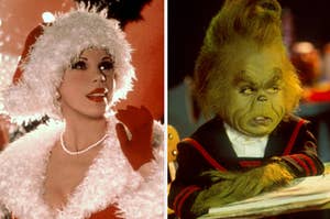 martha may whovier on the left and baby grinch on the right