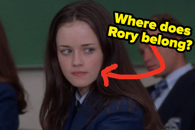 A close up of Rory Gilmore as she glares at someone over her shoulder