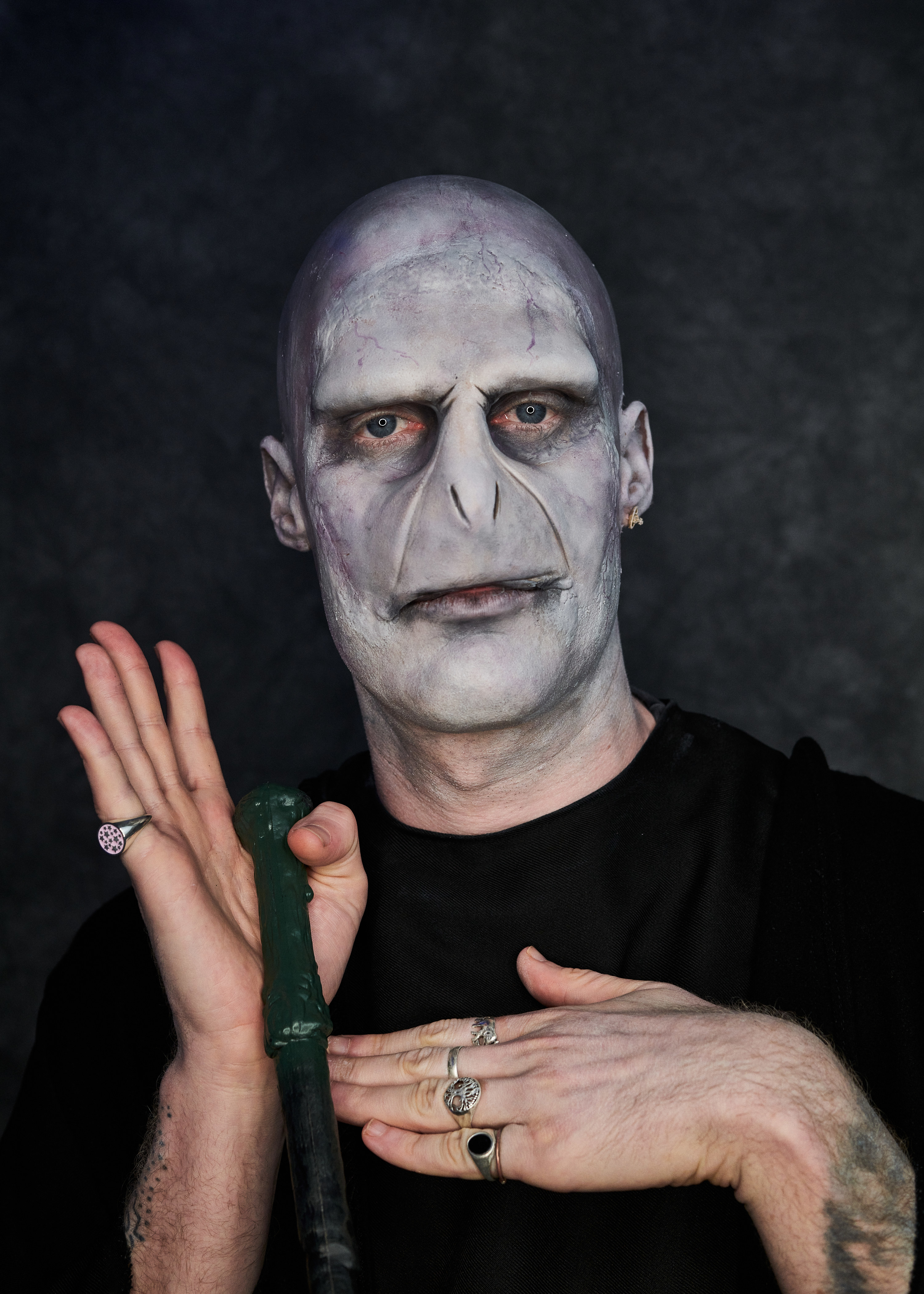 A man dressed as Lord Voldemort