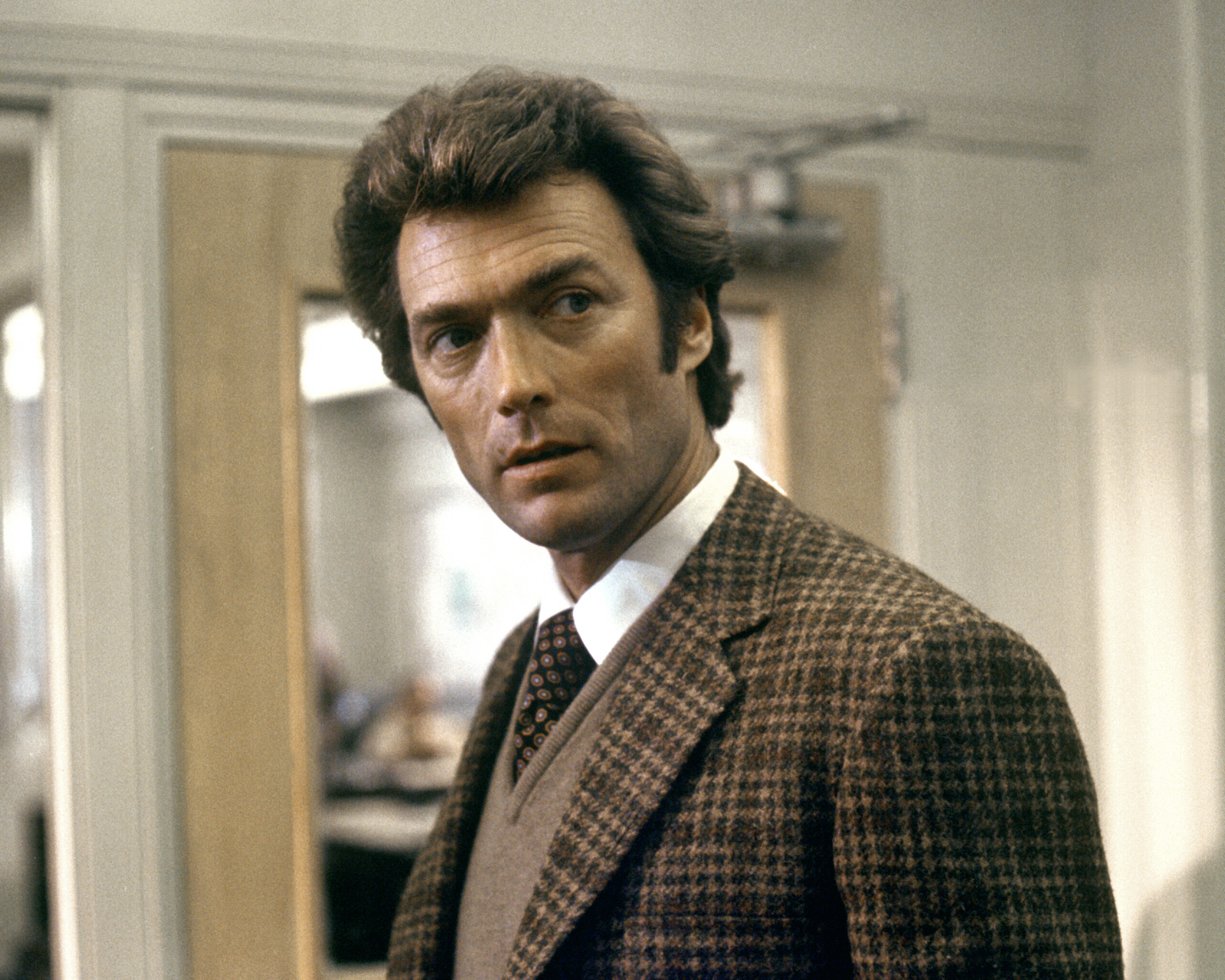 Clint Eastwood in a film scene from his early career