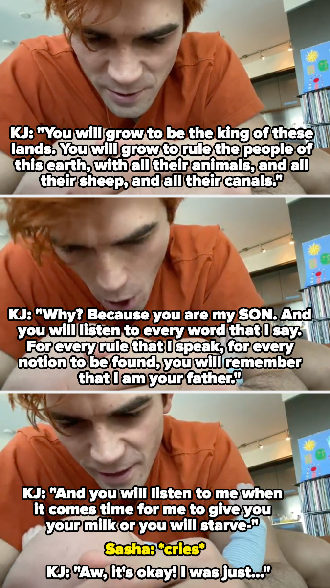 KJ to Sasha: &quot;You will grow to be the king of these lands, you will grow to rule the people of this earth with all their animals and all their sheep and all their canals, why? Because you are my SON, and you will listen to every word that I say...&quot;