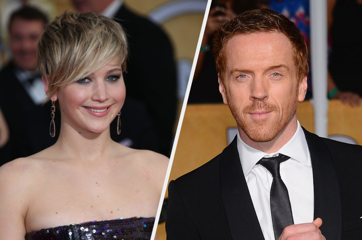 Jennifer Lawrence on the left, Damian Lewis on the right