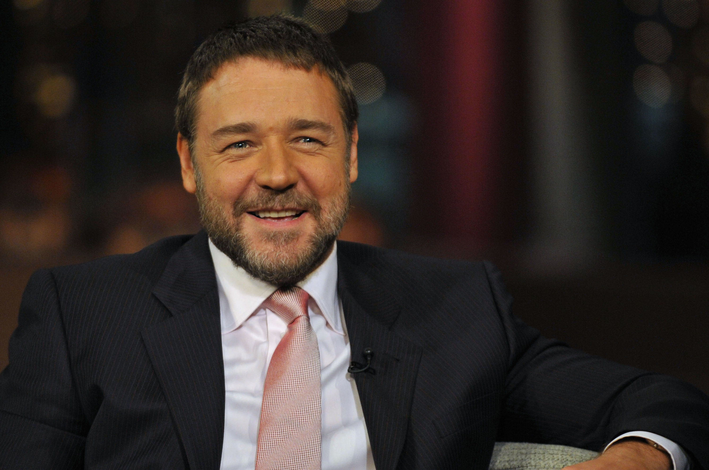 Russell Crowe speaking during an interview