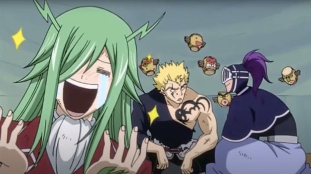 Fried happily cries over the presence of his idol Laxus