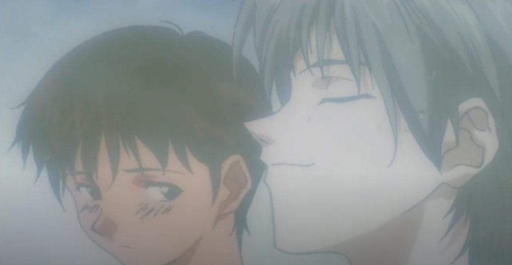 Shinji wantonly glances at confident Kaworu
