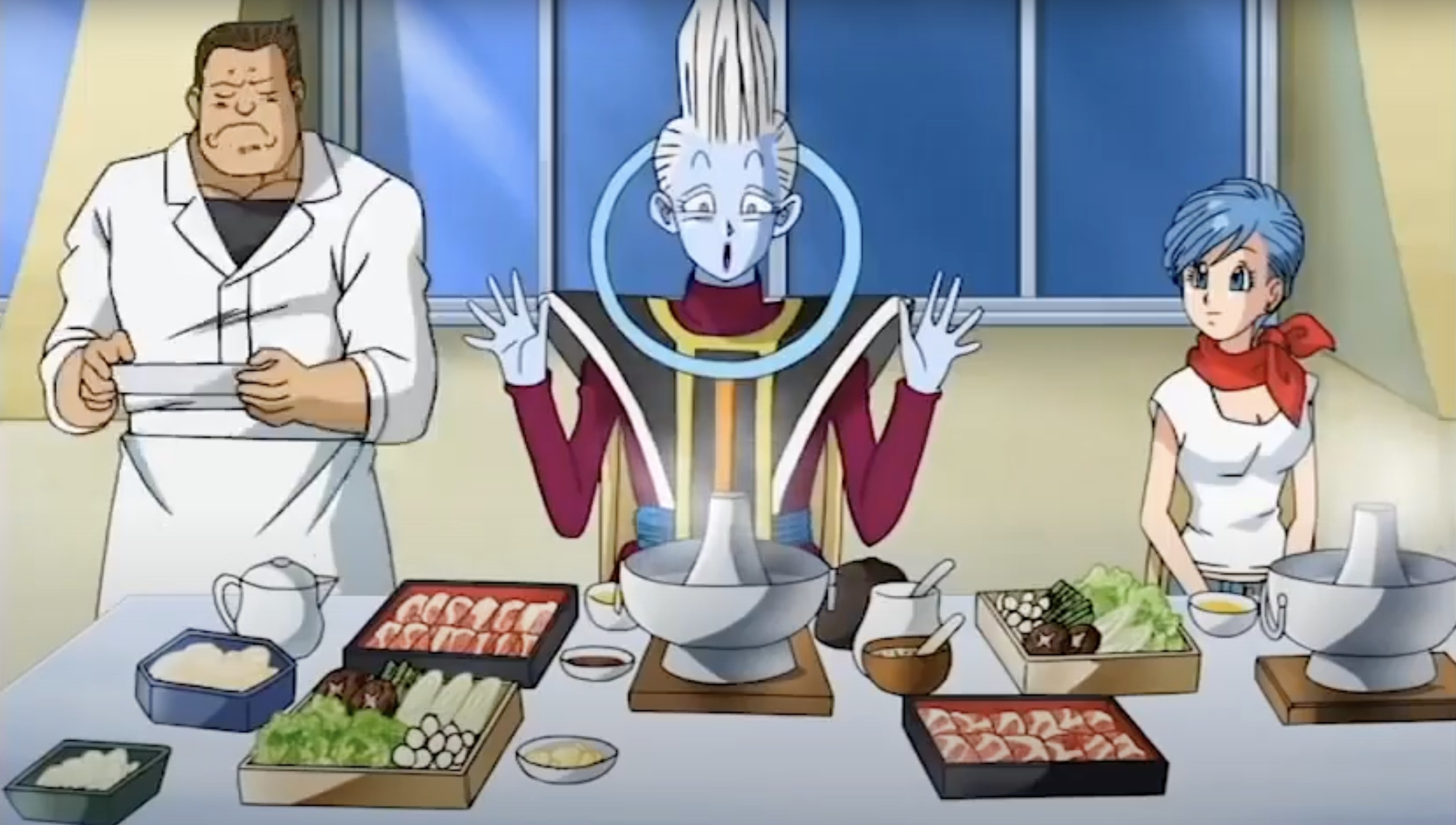 Whis gushes over a delicious dinner spread