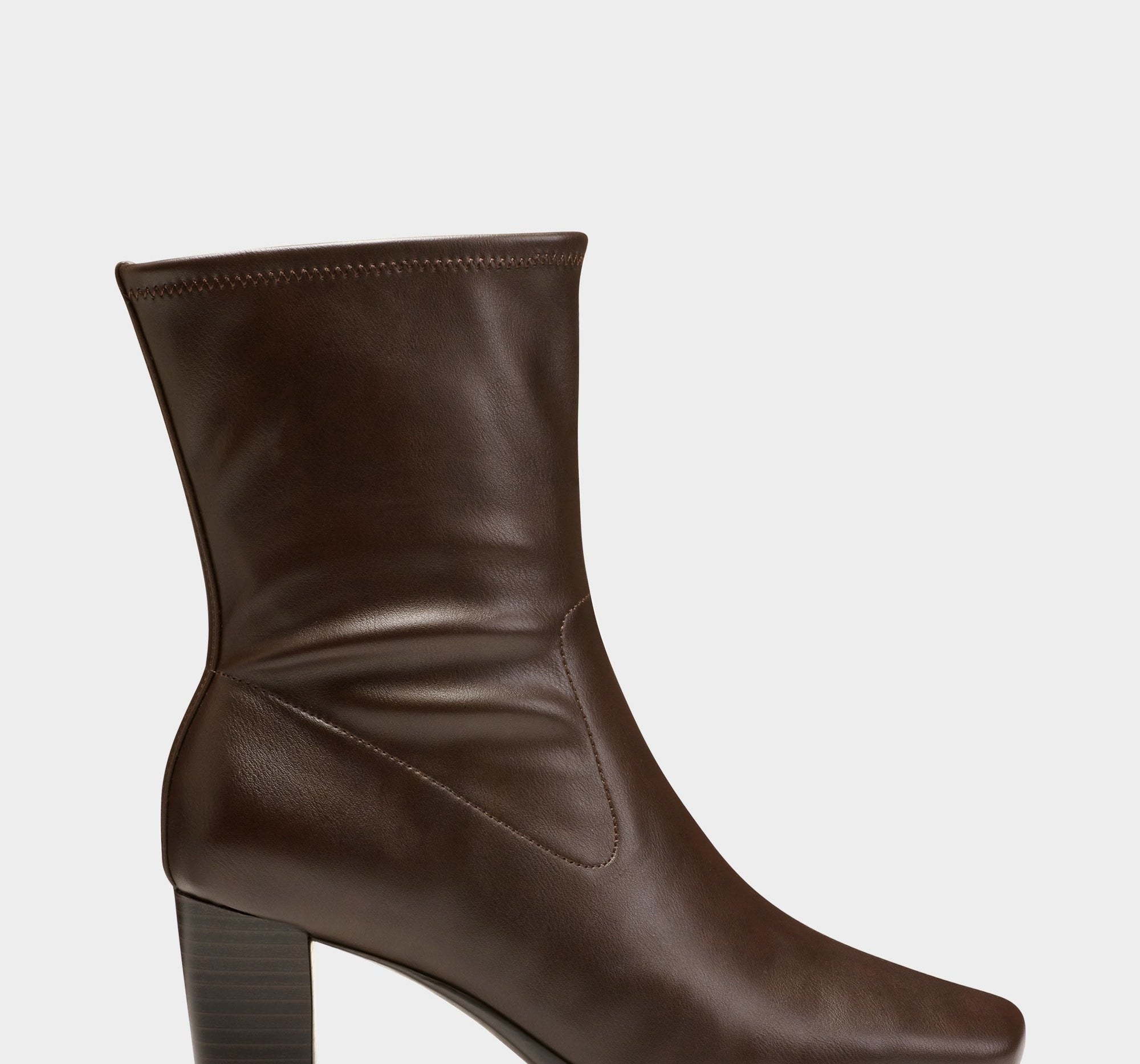 brown heeled ankle boot
