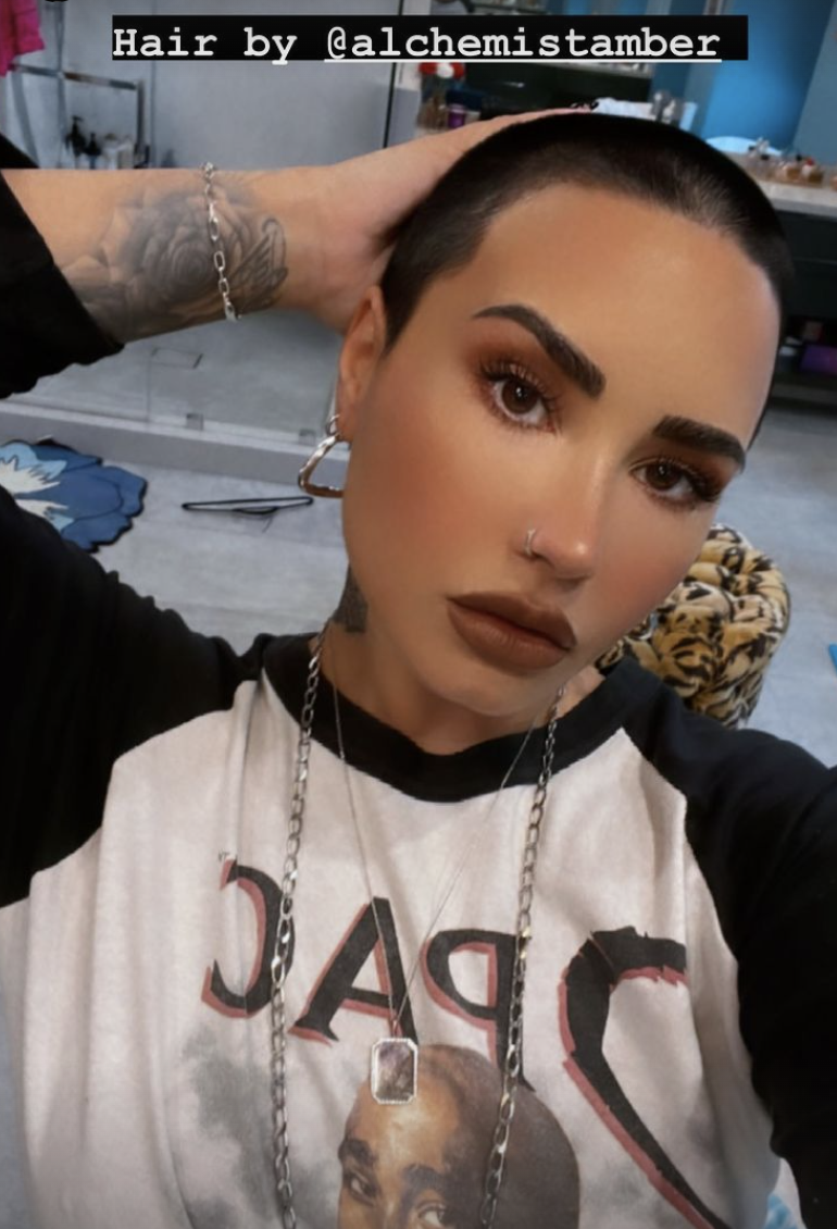 Demi Lovato Shaved Head Photos