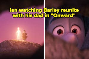 Ian watching Barley reunite with his dad in "Onward"