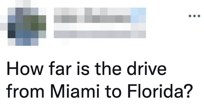 person asking how long a drive from miami to florida is