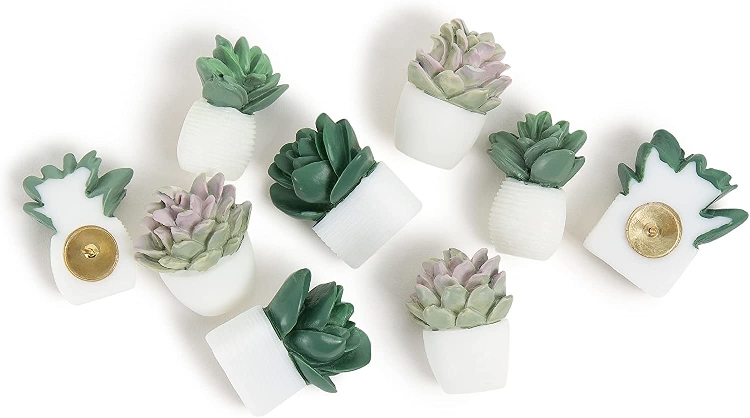 push pins that look like succulents in pots