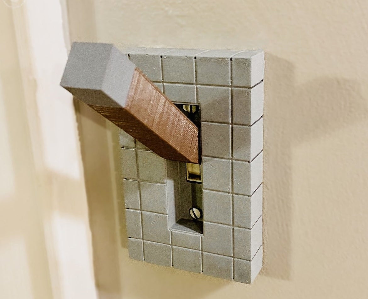 The Minecraft-inspired light switch