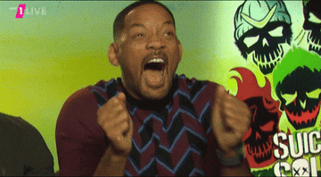 Will Smith excited during a
