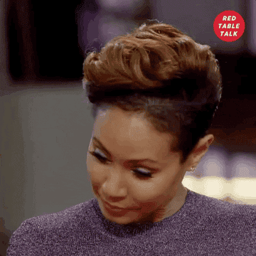 Jada Pinkett Smith looking up on