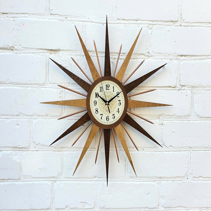 Mid-century modern sunburst clock