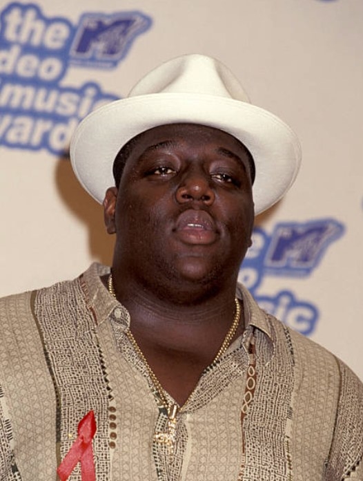 Notorious B.I.G. poses on the red carpet event for a 1995 concert