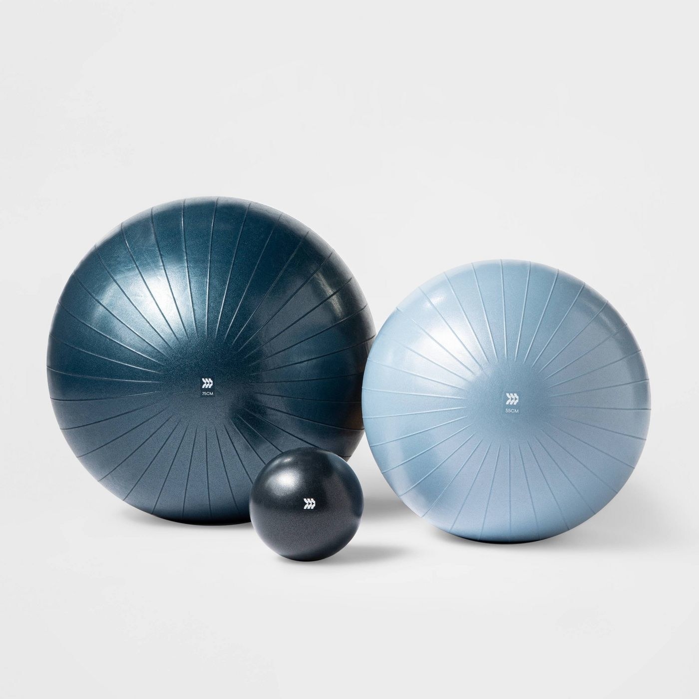 Three blue weighted balls