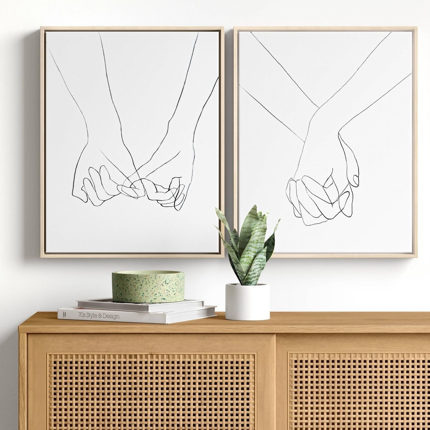 holding hands wall art set