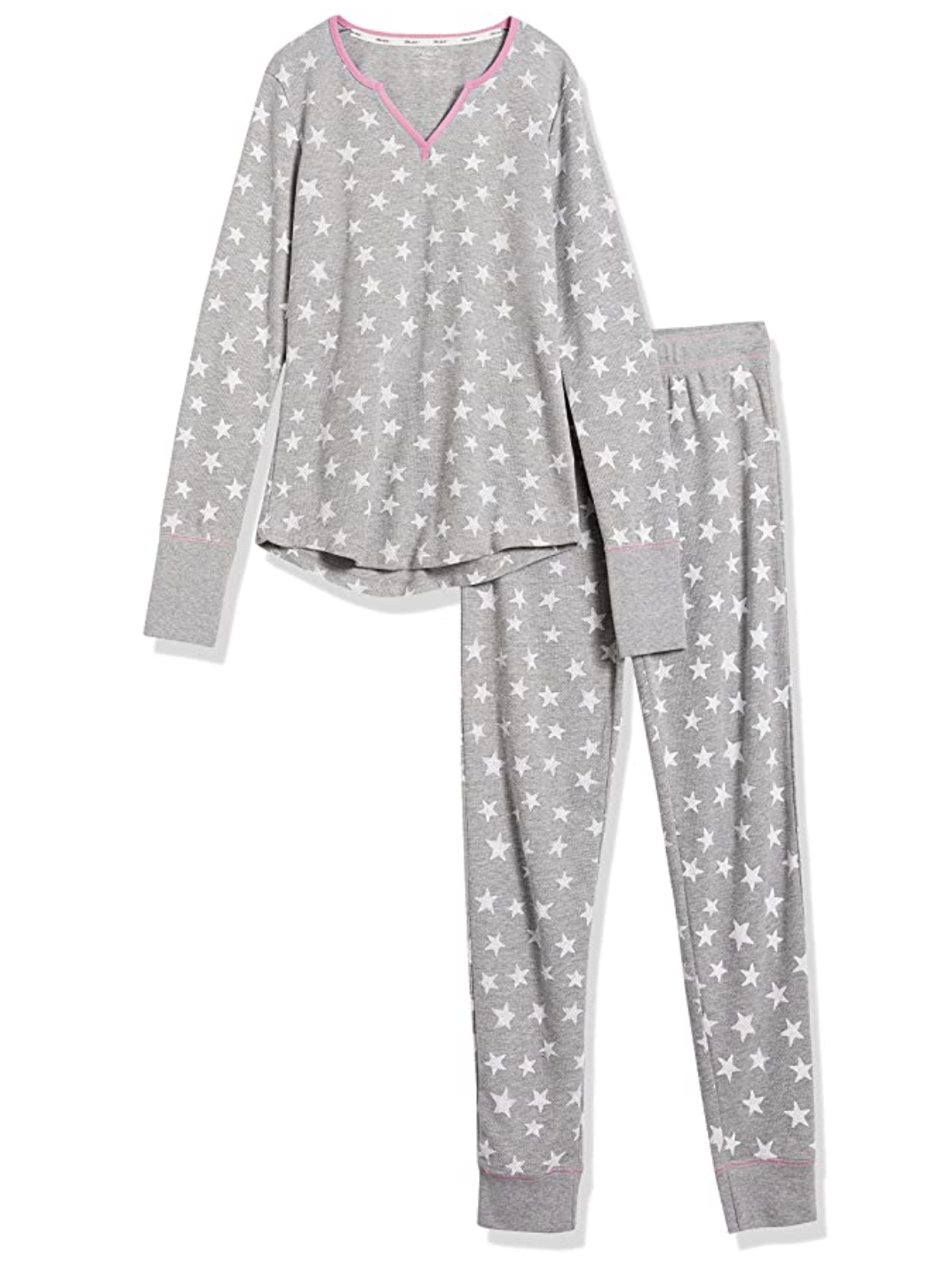 pijama gris con estampado de estrellas