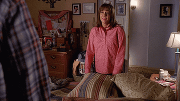 Patricia Heaton flopping onto a bed face first on &#x27;The Middle&#x27;