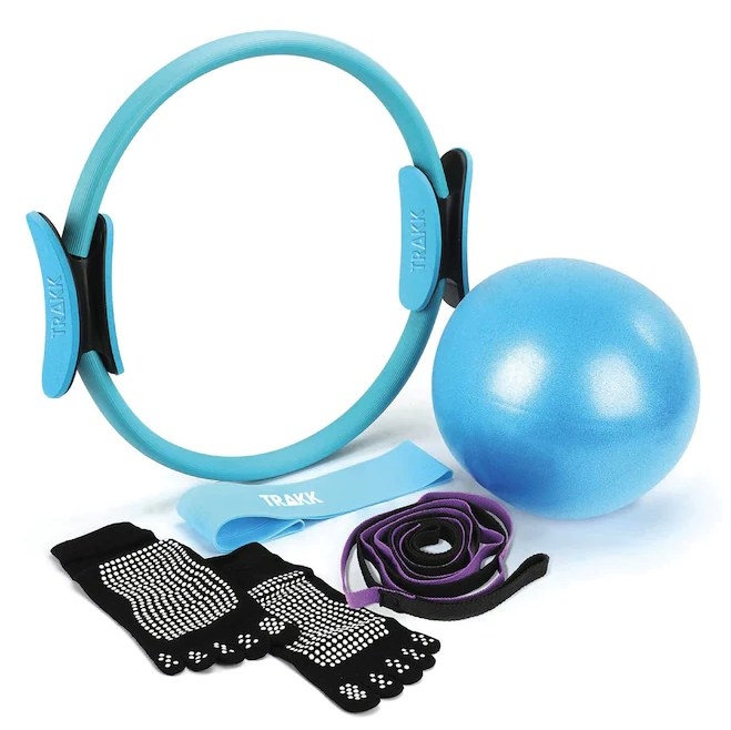 blue fitness equipment kit