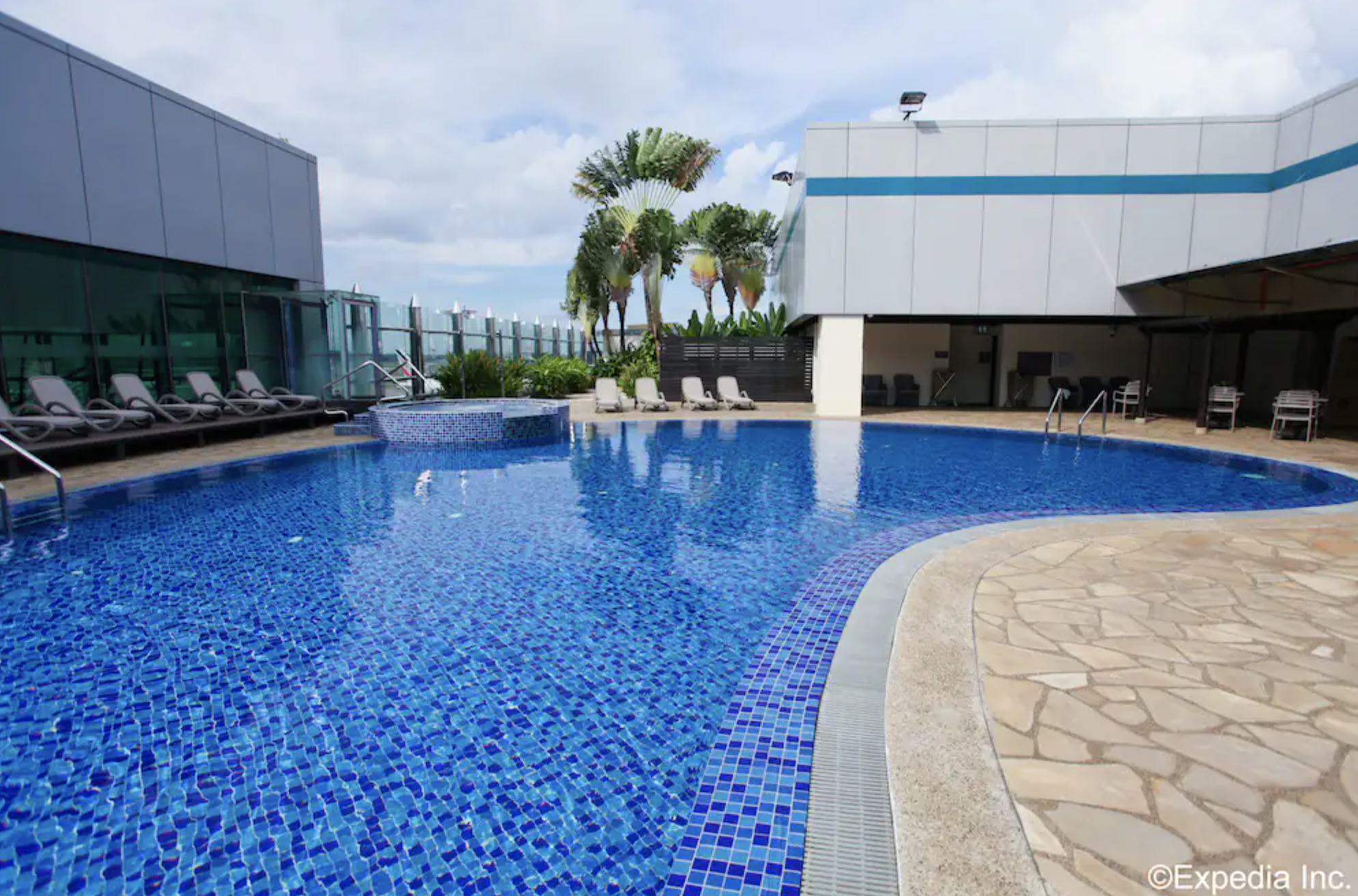 Rooftop pool at the Singapore airport