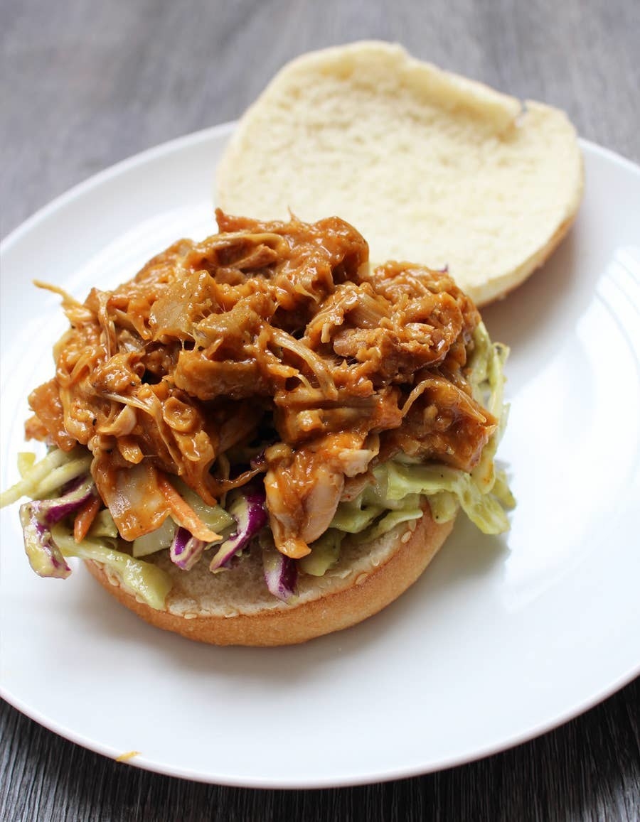 Jackfruit pulled pork sandwich