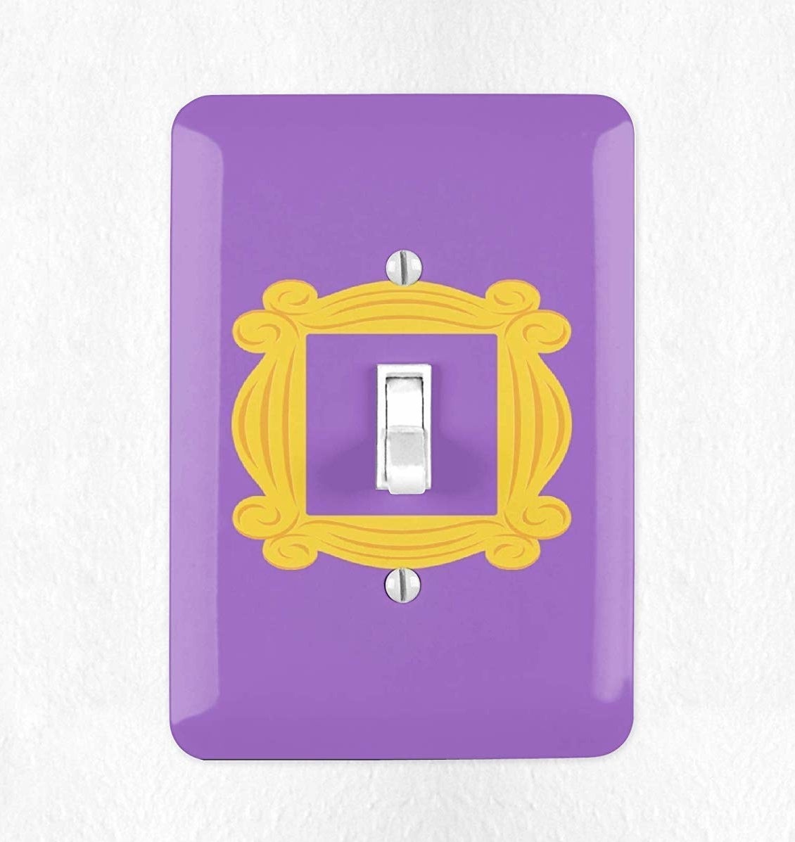 The purple and yellow light switch cover