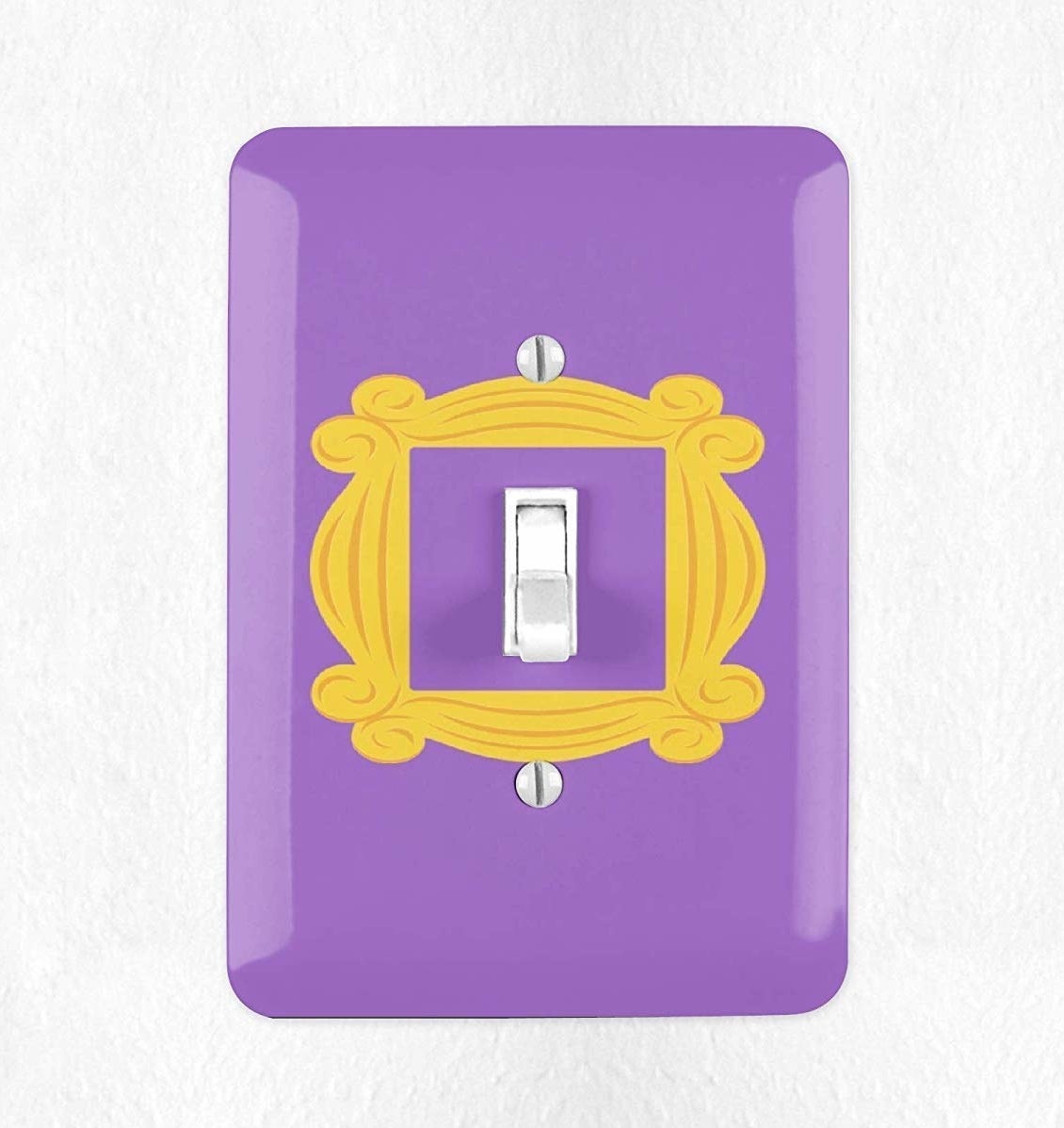 The purple and yellow light switch cover