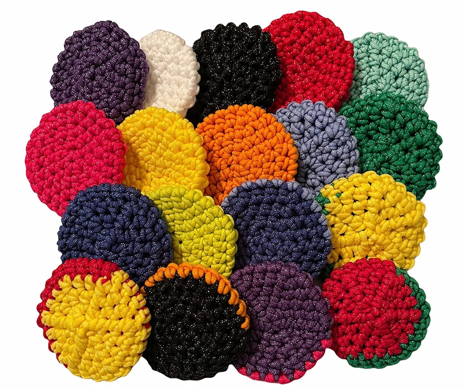 The nylon scrubbers in a variety of colors