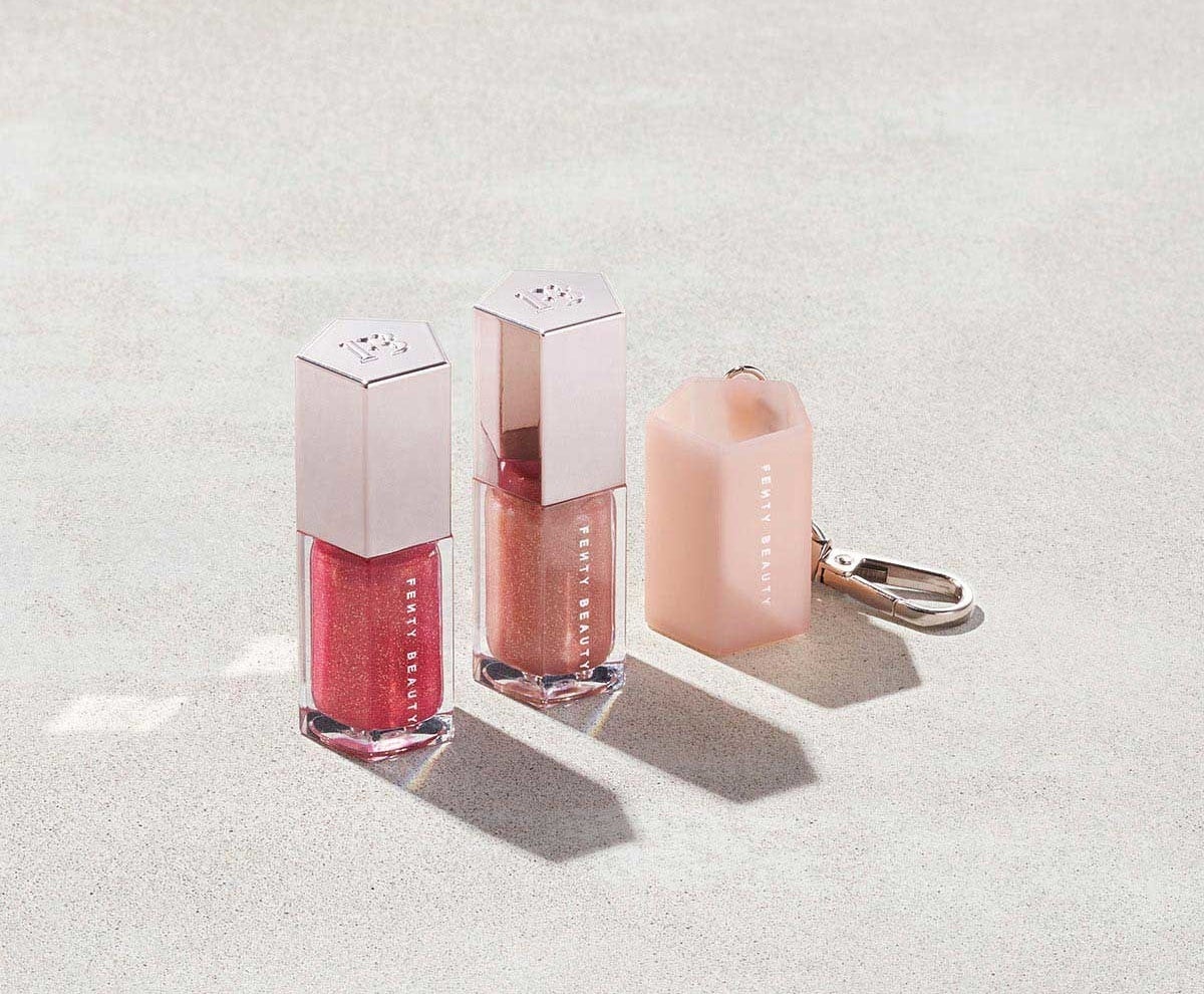 the gloss bomb mini duo set with a keychain holder