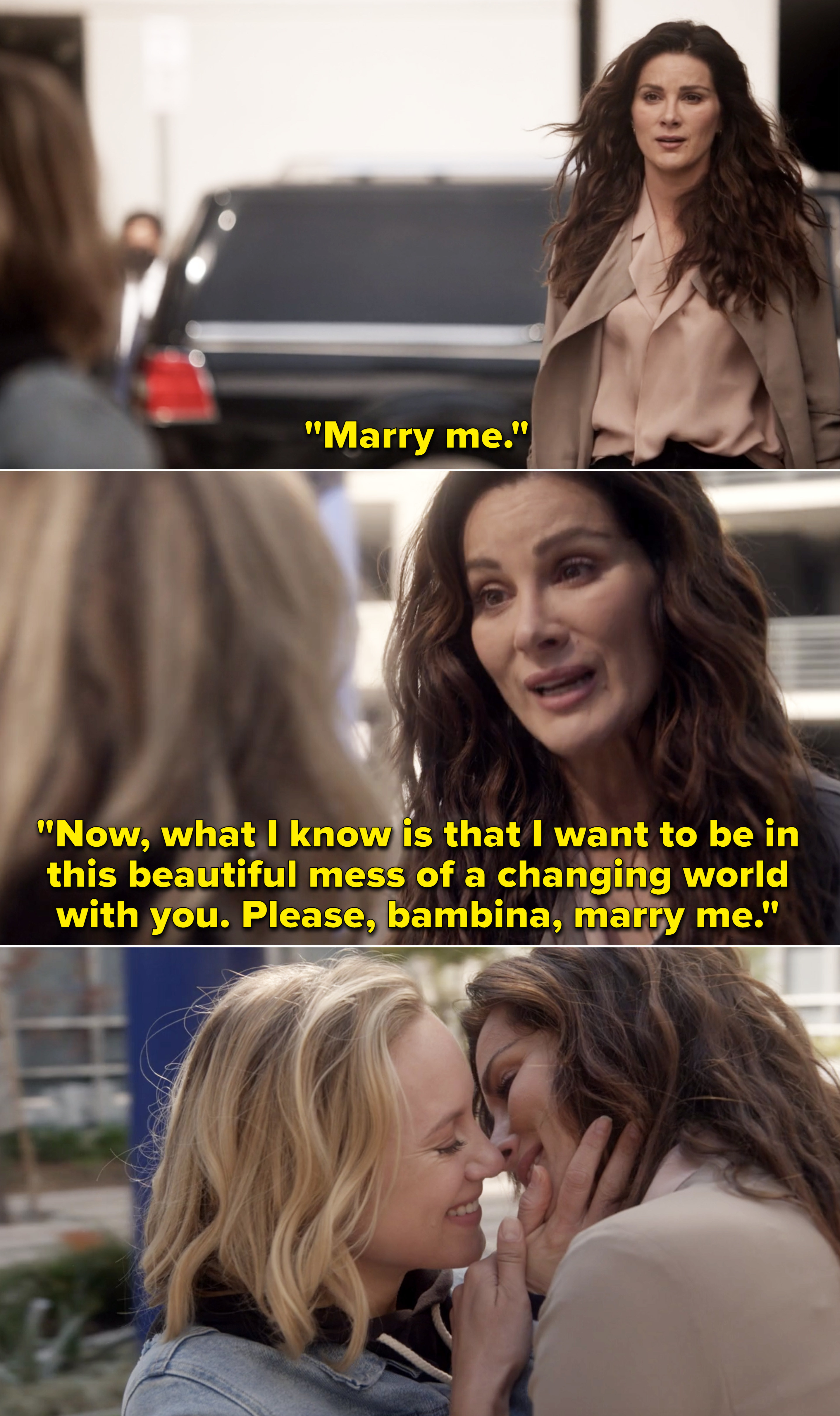 Carina asking Maya to marry her