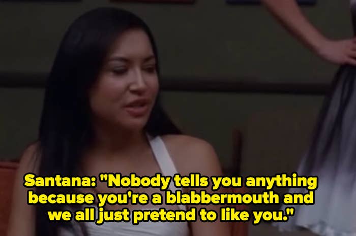 Santana to Rachel on &quot;Glee&quot;: &quot;Nobody tells you anything because you&#x27;re a blabbermouth and we all just pretend to like you&quot;