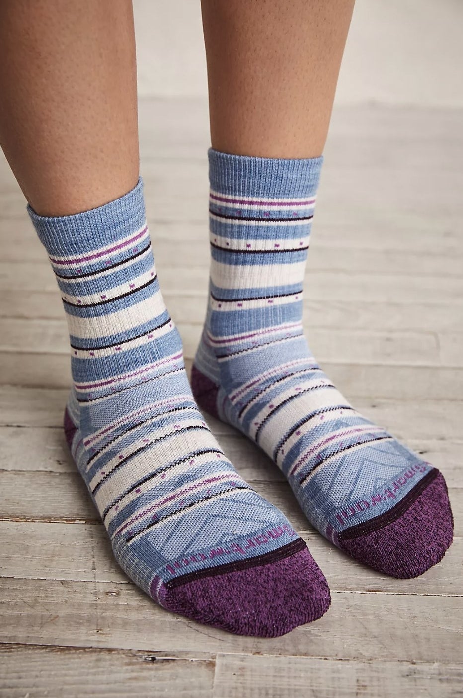 The purple striped socks
