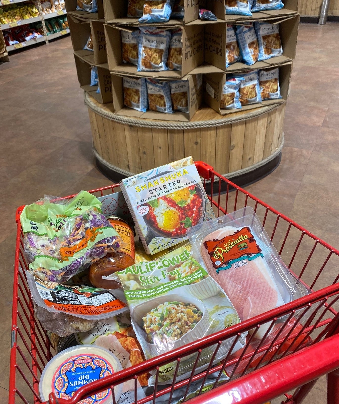 A full grocery cart