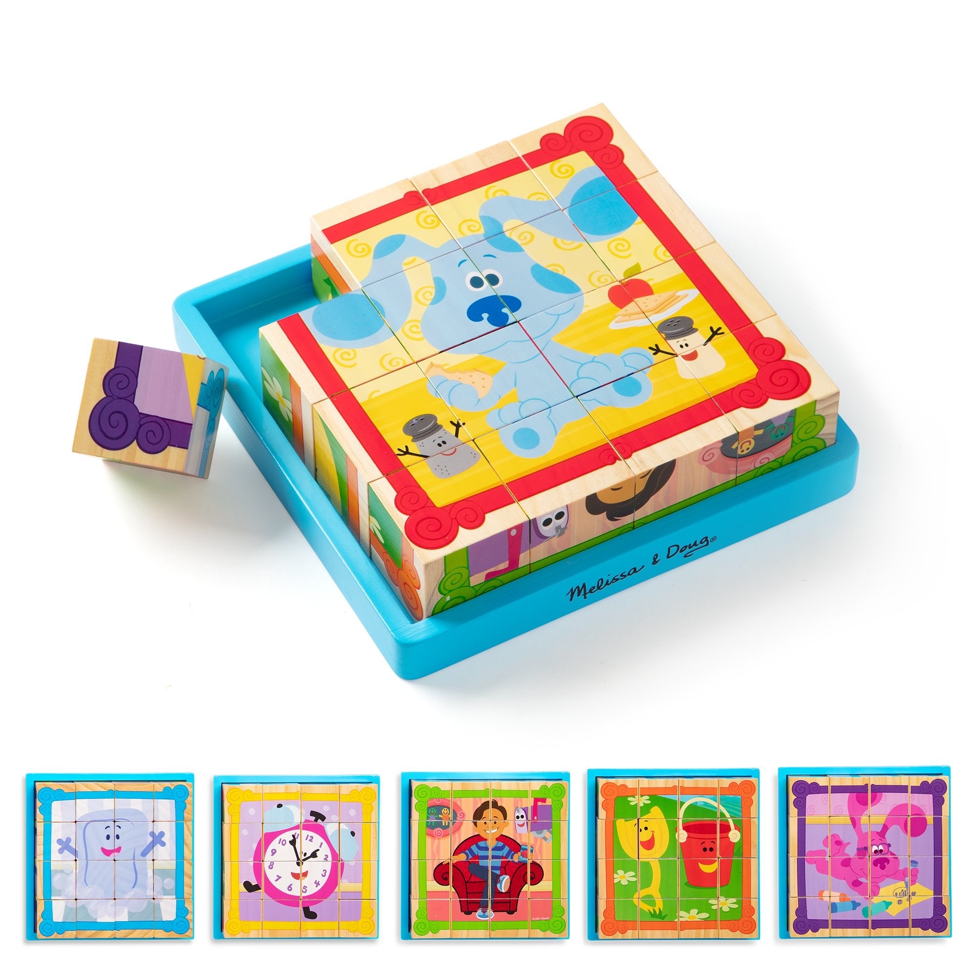 A Blue&#x27;s Clues puzzle that has six different displays