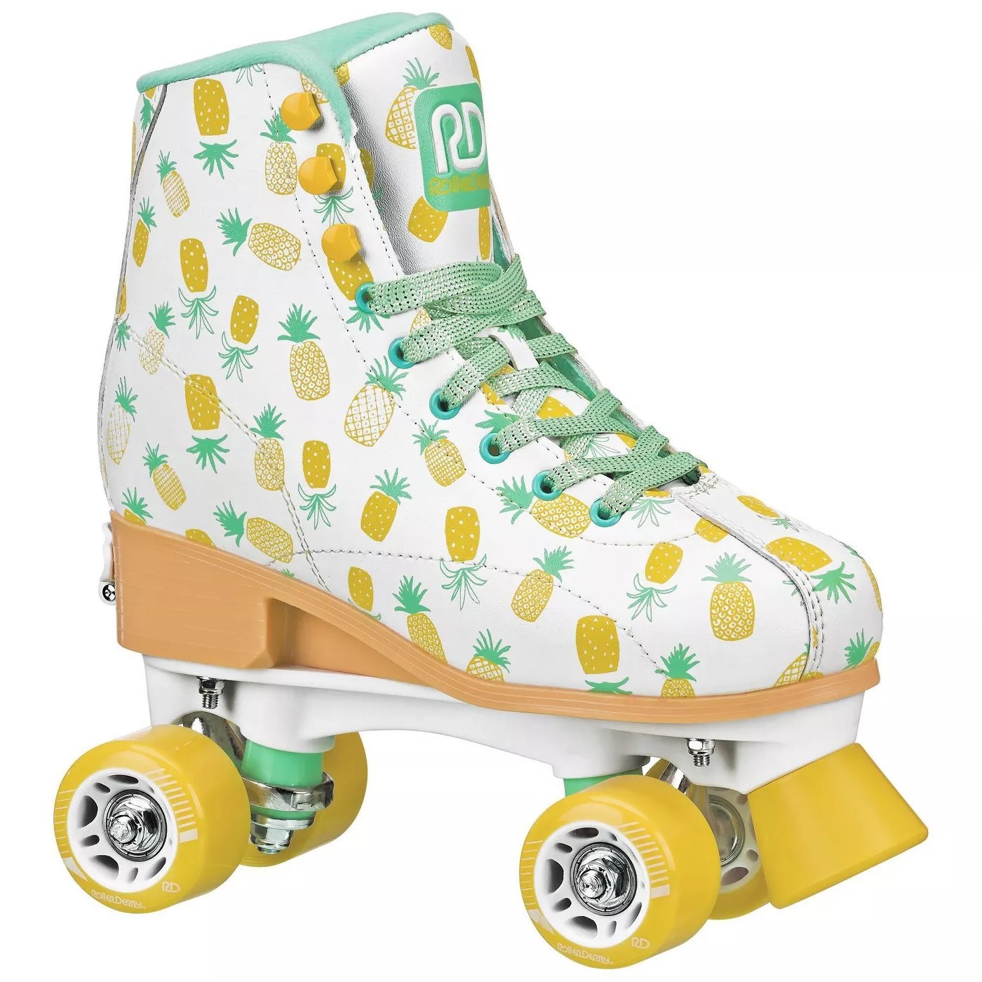 The pineapple-patterned roller derby skates