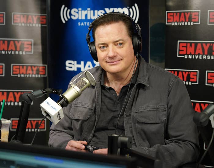 Brendan Fraser doing an interview at Sirius XM