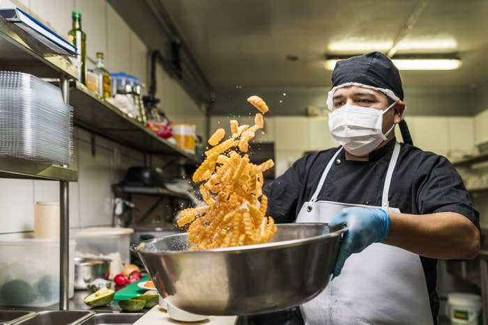 Man working in a restaurant kitchen