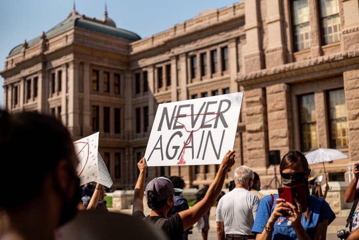 abortion rights activists rally at the Texas State Capitol