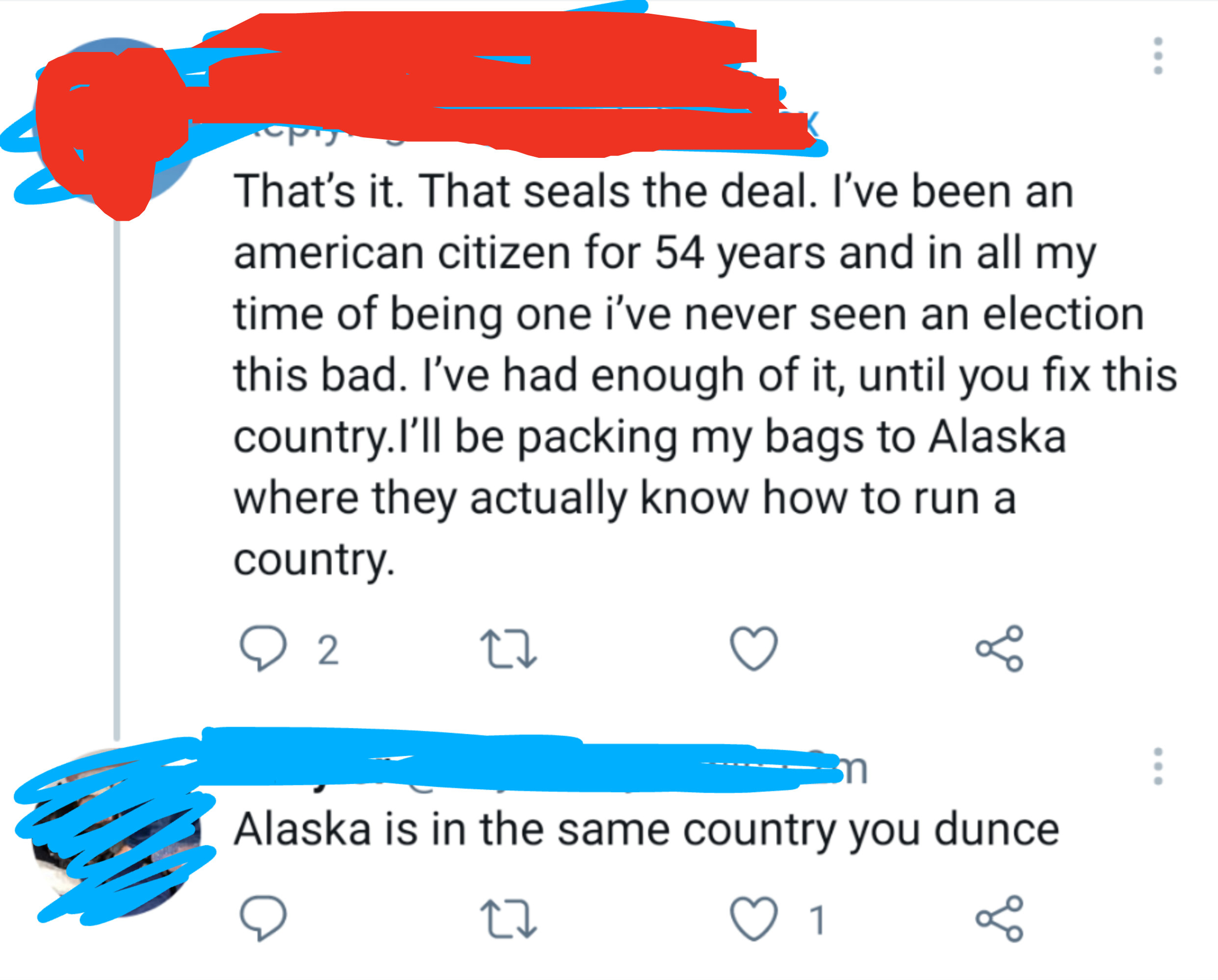 person who doesn&#x27;t know alaska is in the usa
