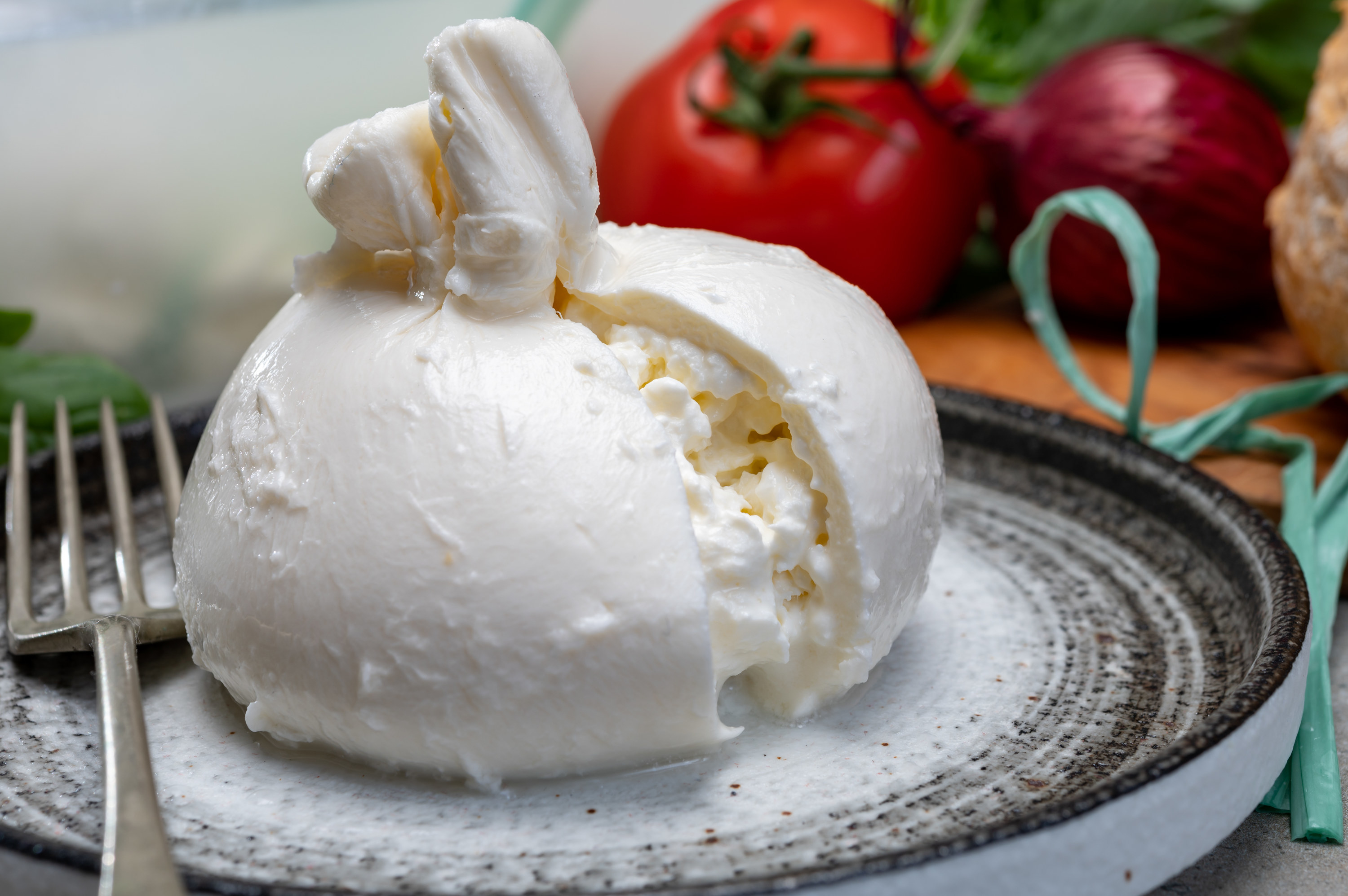 Fresh burrata cheese