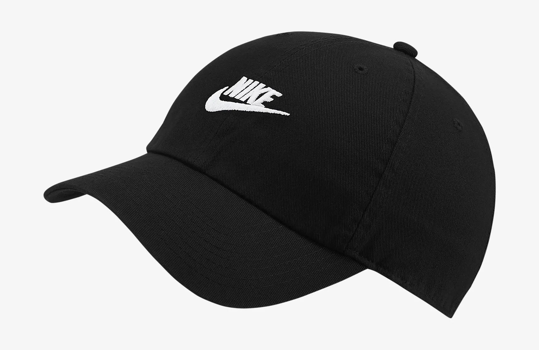 A black baseball hat with Nike logo