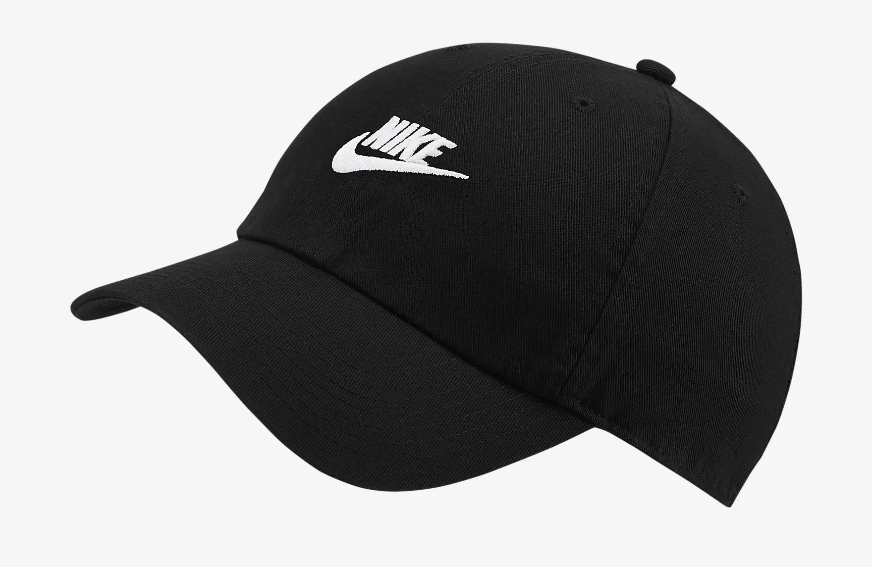 A black baseball hat with Nike logo